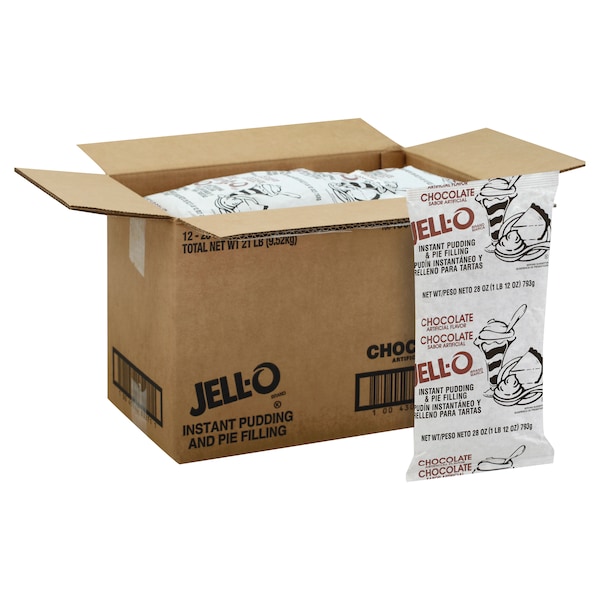 Jell-O Jell-O Instant Chocolate Pudding 1.75lbs Bag, PK12 10043000832711 - main